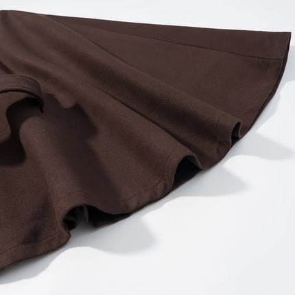 5 Colors New Autumn High Collar Woolen Cape Coat Tie Bow Sashes Long Bat Sleeve Front Buttons Cloak Shawl Jacket Loose Outerwear