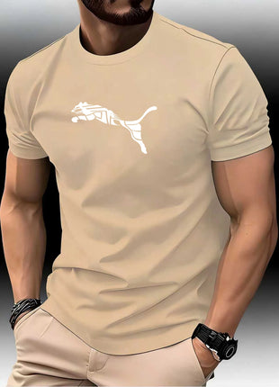 T-shirt imprimée léopard renard homme mode nouvelle été luxe col rond tendance décontractée Y2K T-shirt sportif fitness haut de gamme de haute qualité