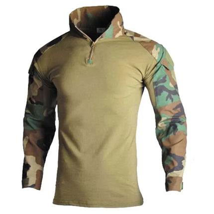 Woodland Tactical Unifirm Mens Sets Outdoor Hunting Training Suits Combat Shirts Ripstop Pants Workwear Clothes Wear-resisting PlatiNum