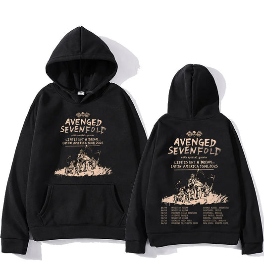Avenged Sevenfold Hoodies Avenged Sevenfold Latin America Tour 2025 Sweatshirts Hip Hop Novelty Clothes Women/Men Loose Pullover