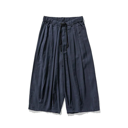 2025 Pantaloni estivi da uomo stile giapponese Harajuku Haori pantaloni a gamba larga uomo streetwear uomo solido allentato Harun pantaloni lanterna casual