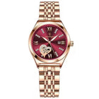 POEDAGAR Orologi di lusso da donna Orologio da donna impermeabile con data luminosa in acciaio inossidabile Orologio da polso da donna al quarzo alla moda elegante platinumshop