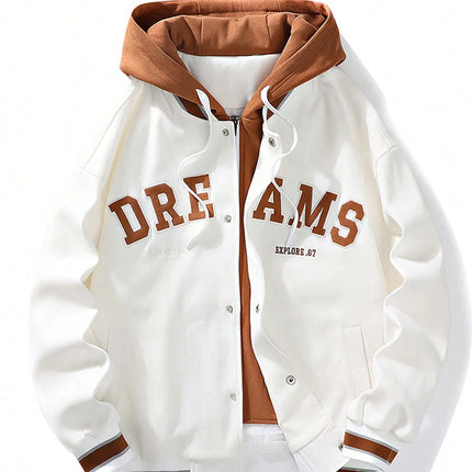 Men's Autumn New Brand All-match Student Letter Hooded Jacket Trendy Women High Quality Varsity Baseball Uniform Jacket