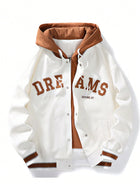 Men's Autumn New Brand All-match Student Letter Hooded Jacket Trendy Women High Quality Varsity Baseball Uniform Jacket