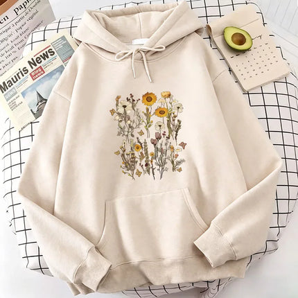 Hoodie Sweatshirt Vintage Floral Print Hoodies Spring Autumn Winter Casual Hoodies Sweatshirts Men Women Retro Clothes