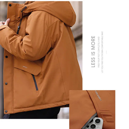Oversized Men's 90% White Duck Down Jackets Winter Outdoor Windproof Warm Hooded Puffer Coat Loose Thicken Padded Parka Clothing