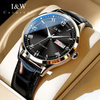 Leather Silver Black