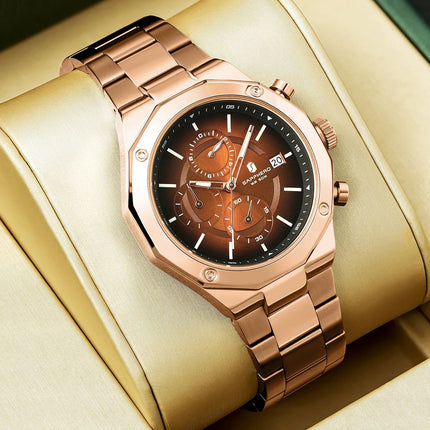 SAPHERO Orologio Cronografo Uomo al Quarzo 5ATM Impermeabile Acciaio Inox con Data, Regalo Perfetto per Padre, Marito, Fidanzato per Natale, Compleanno, San Valentino platinumshop