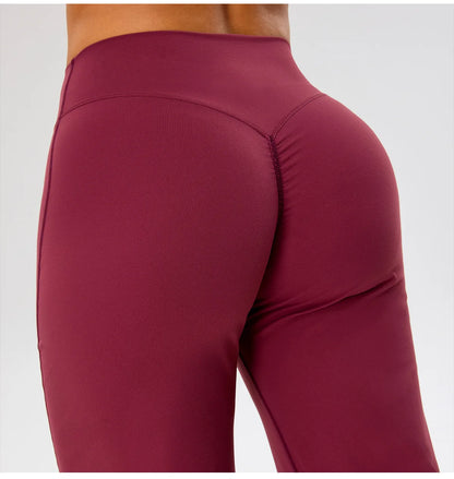 Women High Waist Wide Leg Pants Leggings Tights Fitness Bell-bottoms Yoga Elastic Leggings Push Up Gym Workout Flared Pants