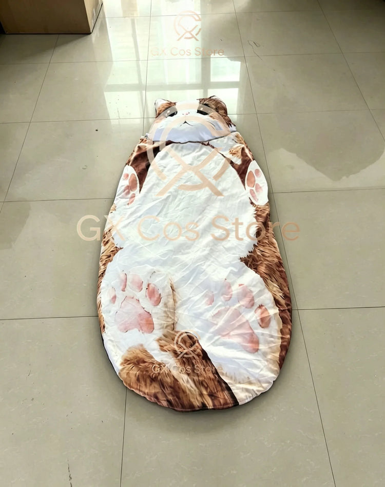 Giant Animal Sleeping Bag Comfortable Soft Warm Plush Bag Washable Cute Cat Envelope Sleeping Bag for Adults Winter Outdoor Use