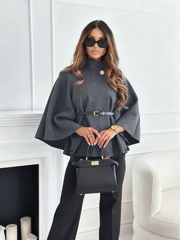 Women's A-Line Cape Woolen Coat Autumn Winter New 2026 Fashionable Outerwear for Ladies