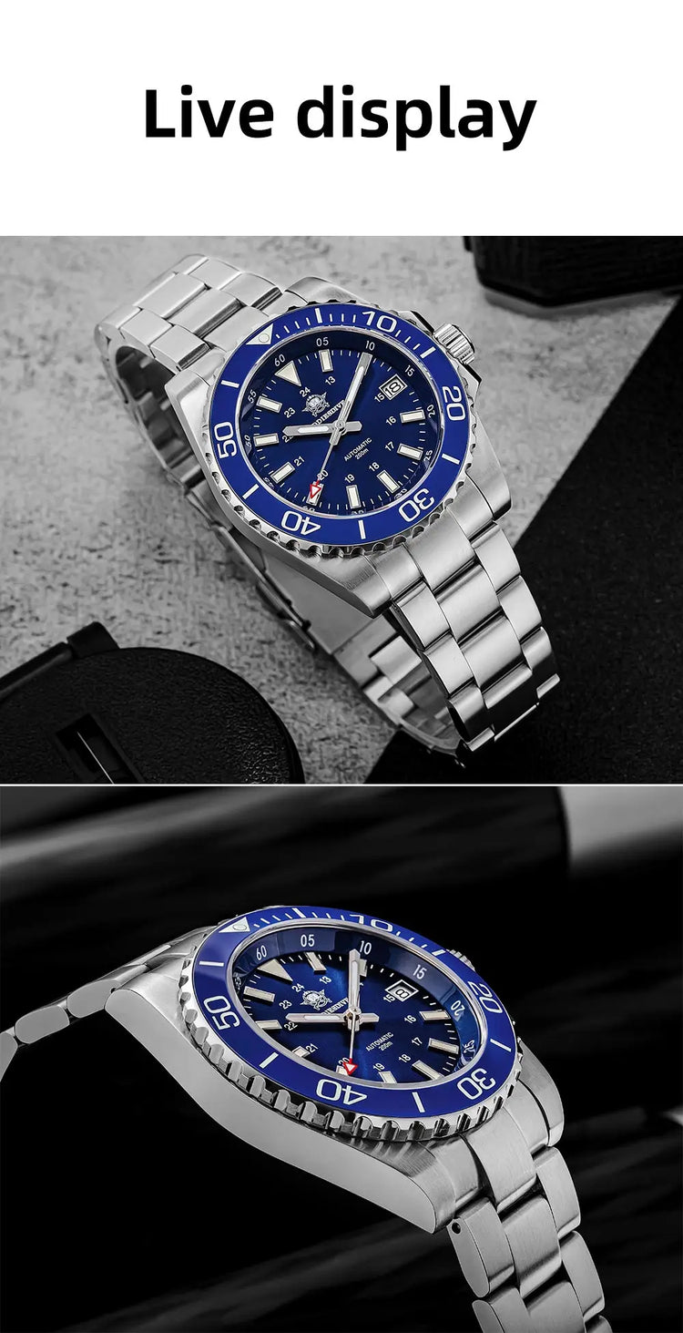 ADDIESDIVE Men's Watch 8215 Mechanical Sapphire Luminous Diving Watch 200m Ceramic Bezel Automatic Watch Clock Gift Watch AD2504
