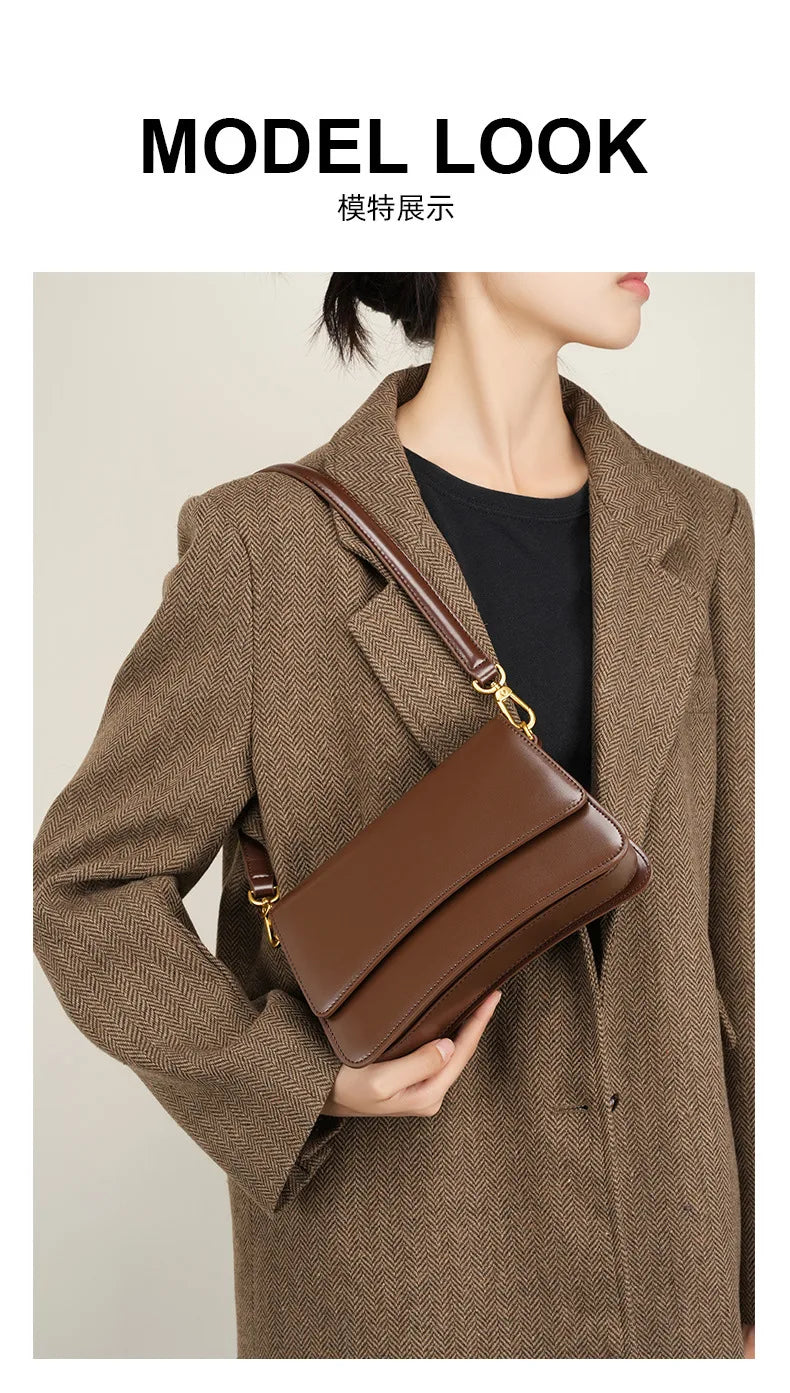 YANATARI underarm cowhide Genuine leather handbags women vintage shoulder bag female luxury bags womens high quality 2025