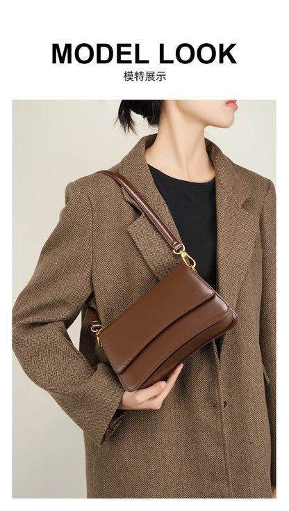 YANATARI underarm cowhide Genuine leather handbags women vintage shoulder bag female luxury bags womens high quality 2025