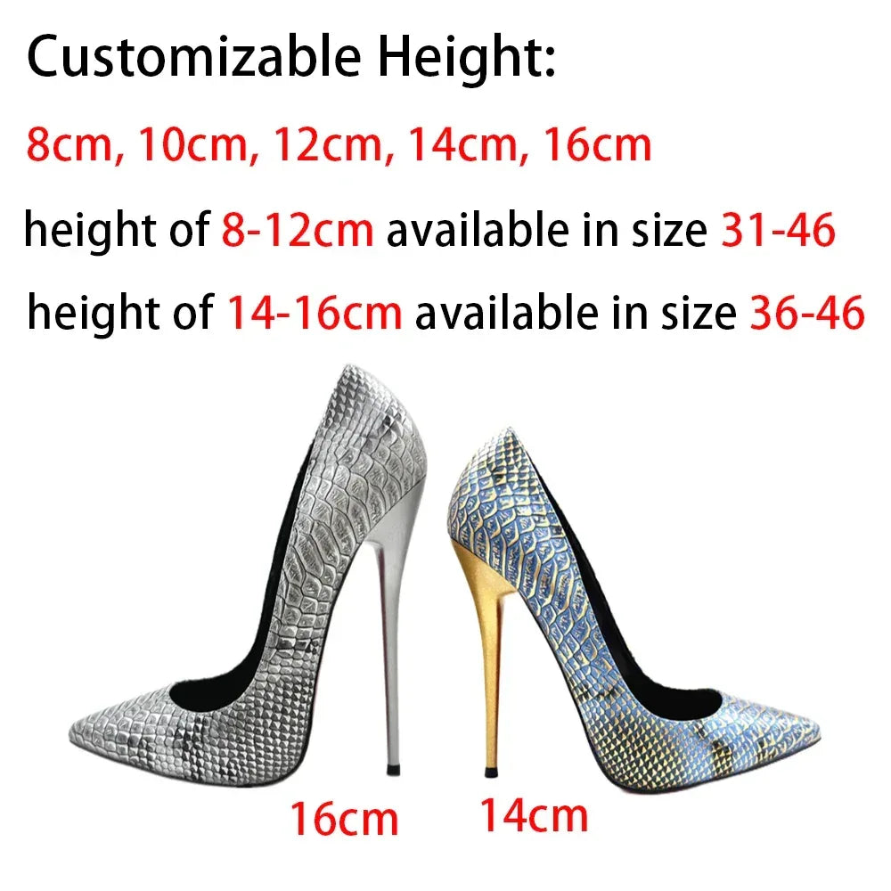 16cm Lock Pumps Sexy Pointed Stilettos Ankle Buckle Patent Leather High Heels Designer Metallic Lock Belt Buckle Lacquered Heels - PlatiNum