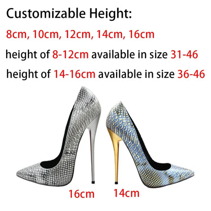 16cm Lock Pumps Sexy Pointed Stilettos Ankle Buckle Patent Leather High Heels Designer Metallic Lock Belt Buckle Lacquered Heels - PlatiNum