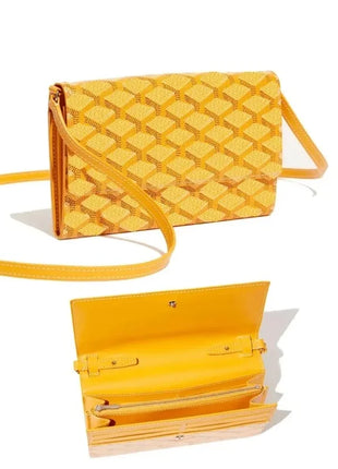 Borsa a Tracolla Lunga con Motivo a Quadretti Retrò, Tracolla Sottile Rimovibile, Porta Carte Multiplo, Tasca Portamonete con Cerniera, Borsetta Piccola alla Moda per Uso Quotidiano
