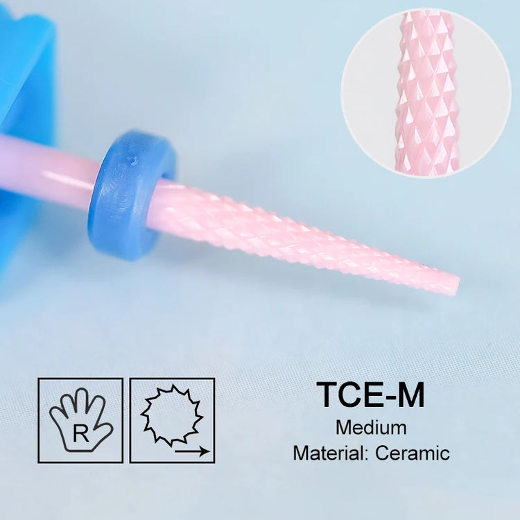 Pink Ceramic Carbide Nail Drill Bits Milling Cutter For Gel Polish Remover Electric Nail Machine Polishing Peeling File Home Salon Manicure Pedicure Accessories