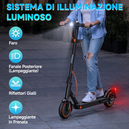TODIMART N3 Monopattino Elettrico Pieghevole Motore Senza Spazzole 350W Batteria 36V7,8Ah Pneumatico Nido d'Ape Velocità 25km/h Carico Massimo 120kg Adulti