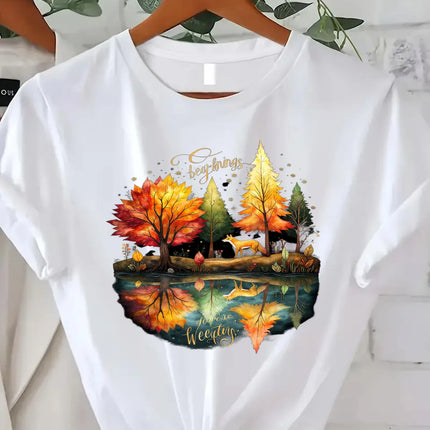 T-shirt confortable pour femme avec imprimé floral Harvest the Moments | T-shirt pour femme inspiré de l'automne