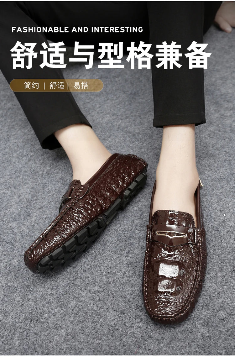 Scarpe Italiane Formali da Uomo, Mocassini in Pelle Fatti a Mano, Scarpe Casual Eleganti Slip-on, Comode Calzature di Lusso per Uomo