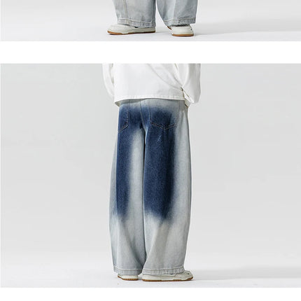 Jeans Pantaloni casual stile americano da uomo Pantaloni lanterna da uomo larghi alla moda Streetwear Pantaloni hip-hop da uomo in denim oversize a gamba larga