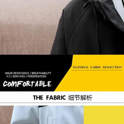 2023 Spring and Autumn New Fashion Hooded Tooling Jacket Men's Casual Loose Comfortable Waterproof High-Quality Large Size Coat