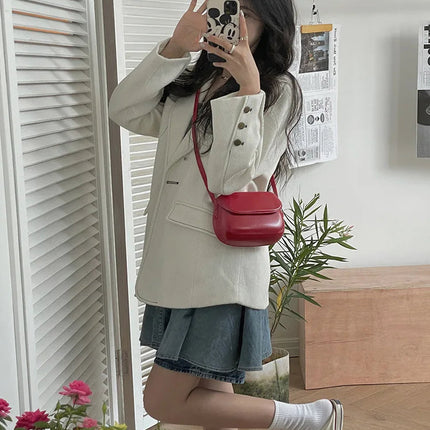 Womens Small Messenger Bag Solid PU Leather Shiny Shoulder Bag Fashion Saddle Bags Flip Buckle Phone Coin Purse Lipstick Storage PlatiNum