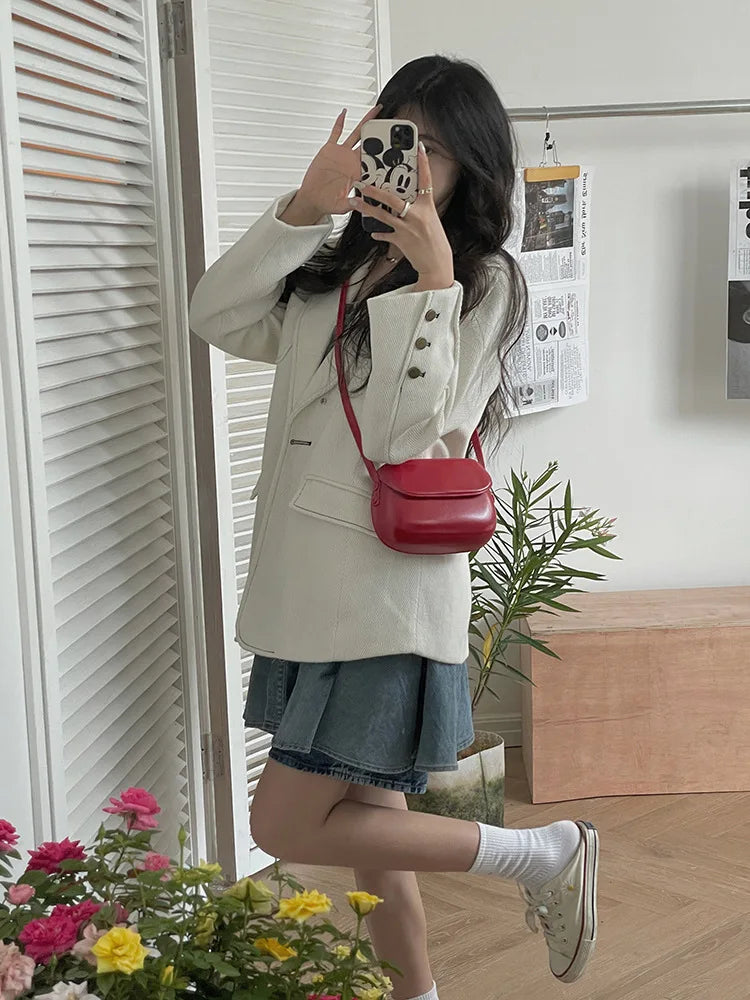 Womens Small Messenger Bag Solid PU Leather Shiny Shoulder Bag Fashion Saddle Bags Flip Buckle Phone Coin Purse Lipstick Storage PlatiNum