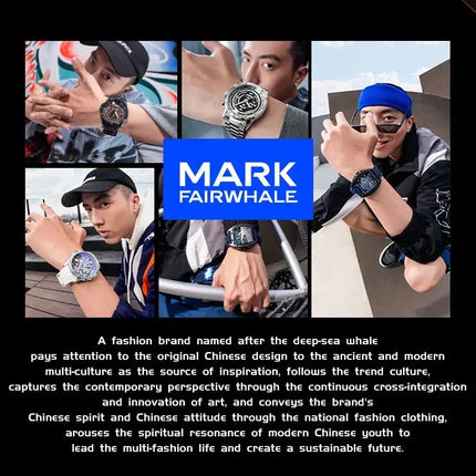 Mark Fairwhale 5031 Nuovo orologio al quarzo da uomo di marca superiore quadrante digitale rotante intrattenimento freddo orologio da notte impermeabile reloj platinumshop