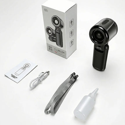 Mini Ventilatore Portatile con Nebulizzatore d'Acqua, 5 Velocità, Batteria 3600mAh, Ricaricabile USB-C, Umidificatore, Pieghevole, da Appendere al Collo