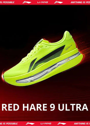 Li-Ning Women's RED HARE 9 ULTRA Racing Running Shoes SUPER BOOM Cushion BOOM FIBER Breathable LiNing Training Sneakers ARPW008 PlatiNum