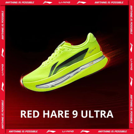 Li-Ning Women's RED HARE 9 ULTRA Racing Running Shoes SUPER BOOM Cushion BOOM FIBER Breathable LiNing Training Sneakers ARPW008 PlatiNum