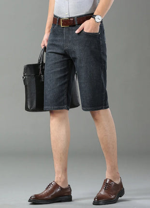 2025 New Blue Fashion Design Jeans da uomo Slim Fit Jeans corti da uomo dritti Pantaloncini estivi J
