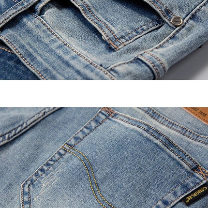 2025 Estate Marca Stretch Sottile Bermuda Masculina Cotone Denim Jeans Jorts Uomo Al Ginocchio Morbido Ropa Hombre Pantaloncini