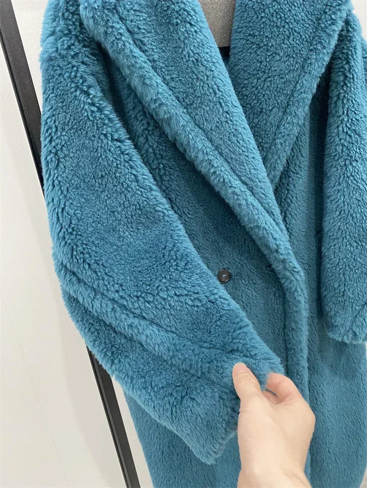 Max Teddy Coat 62% Alpaca 26% Wool 12% Silk Coat Winter Thicken Women's Coat
