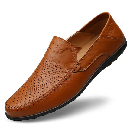 Scarpe Casual in Pelle da Uomo, Sneakers Estive di Lusso in Vera Pelle, Mocassini Italiani Traspiranti Slip-on