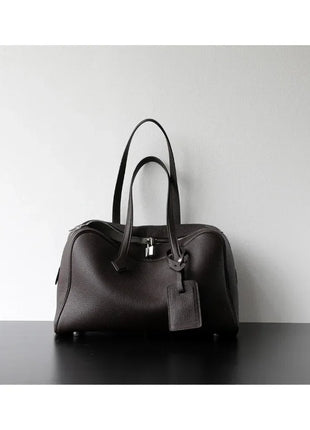 Borsa da donna in pelle di vacchetta di alta qualità, semplice borsa a tracolla di grande capacità, borsa a spalla.