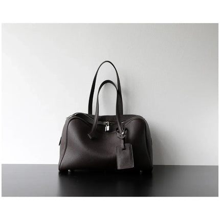 Borsa da donna in pelle di vacchetta di alta qualità, semplice borsa a tracolla di grande capacità, borsa a spalla.