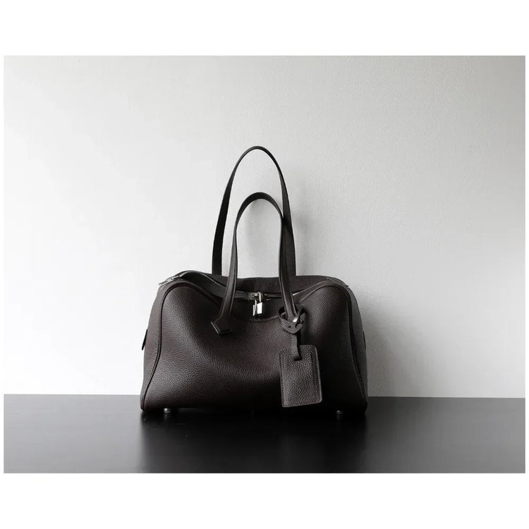 Borsa da donna in pelle di vacchetta di alta qualità, semplice borsa a tracolla di grande capacità, borsa a spalla.