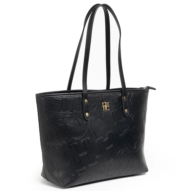 CH 2026 New Embossed Tote Bag Set 2Pcs Large Capacity Shoulder Bag with Pouch Luxury Designer Handbag for Women PlatiNum