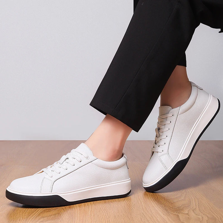Fashion Wear-resistant Sole Genuine Leather Board Shoes Trend Versatile Walking Shoes 2025New Classic Casual Leather Mens Shoes