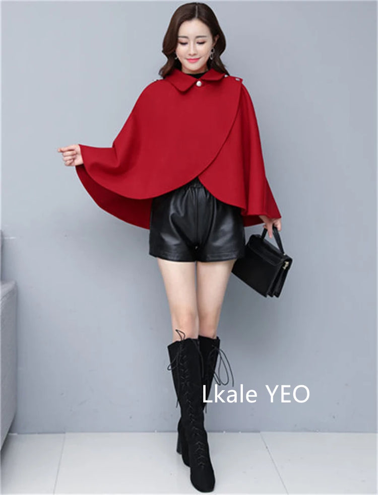 Women's Woolen Shaw Coat 2025 Autumn Winter Korean Version Short Ladies Jacket Temperament Elegant Femme Woolen Outerwear