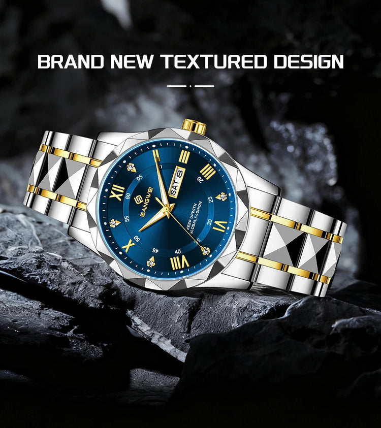 BANGWEI Orologio da donna elegante e lussuoso al quarzo, orologio da polso classico e semplice in acciaio inossidabile, con data automatica, impermeabile, con diamanti platinumshop