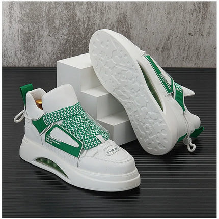 High top White Sneakers Best selling Mens Sneakers With Anti slip Wear resistant Properties Increasing Height by 6 Centimeters