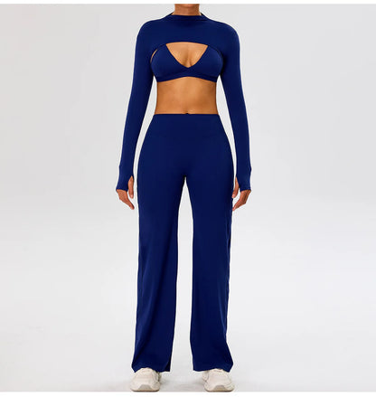 Women High Waist Wide Leg Pants Leggings Tights Fitness Bell-bottoms Yoga Elastic Leggings Push Up Gym Workout Flared Pants