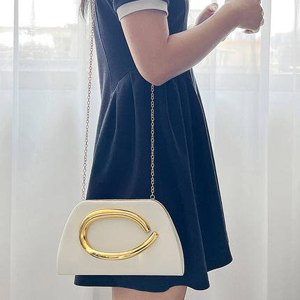 Gold Magnetic Closure Women Evening Bags Luxury Designer Handbag And Purse Party Banquet Chain Crossbody Bag Fashion ShoulderBag PlatiNum