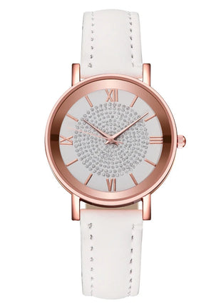 Orologio da donna alla moda con quadrante arabo, cinturino in pelle casual, orologi analogici al quarzo platinumshop