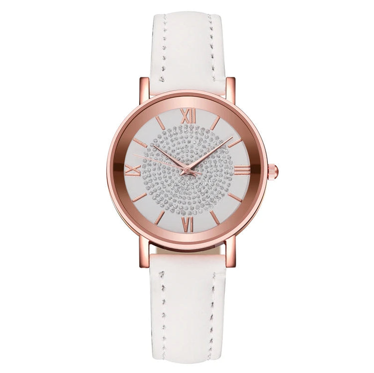 Orologio da donna alla moda con quadrante arabo, cinturino in pelle casual, orologi analogici al quarzo platinumshop