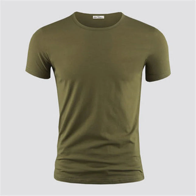 2026 Men's Pure Color V-neck Short Sleeve Top Tees T-shirt Men's Black Tights